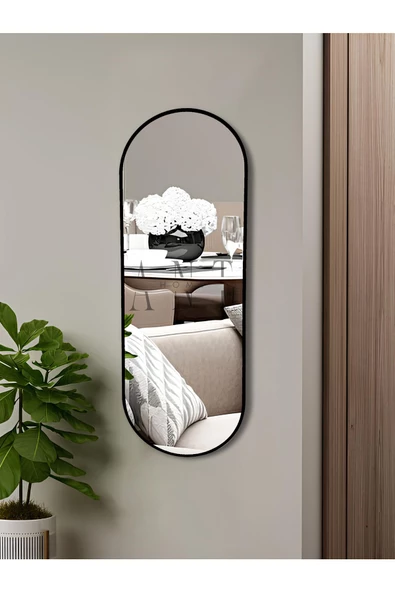 ant home Model Alfa Dekoratif Ayna Duvar Aynası Konsol Aynası Mdf Elips Ayna 120X50 ürün görseli 1
