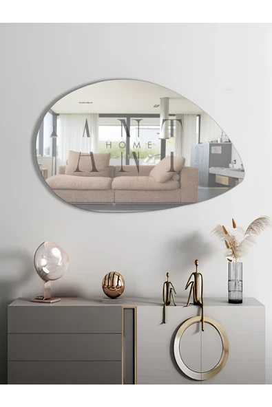 ant home Asimetrik Ayna, Dekoratif Ayna, 90x60, Konsol Aynası, Dresuar Aynası, Tuvalet Aynası ürün görseli 1