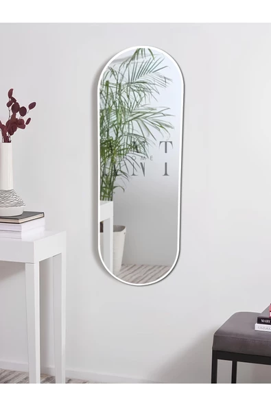 ant home Model Alfa Dekoratif Ayna Duvar Aynası Konsol Aynası Mdf Elips Ayna 120X50 ürün görseli 1