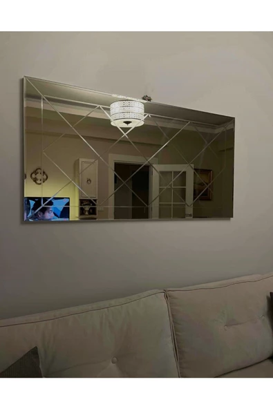 ant home Dekoratif Baklava Desenli Bizoteli Salon Aynası Ofis Aynası Konsol Aynası 120cm X 60cm ürün görseli 1