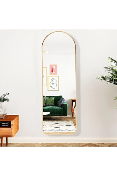 ant home dekoratif ayna, mdf oval kesim boy ayna, duvar aynası 165 X 45 cm ürün görseli 1
