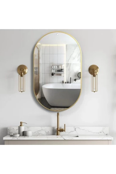 CG HOME Model Alfa Dekoratif Ayna Duvar Aynası Konsol Aynası Mdf Elips Ayna ürün görseli 1