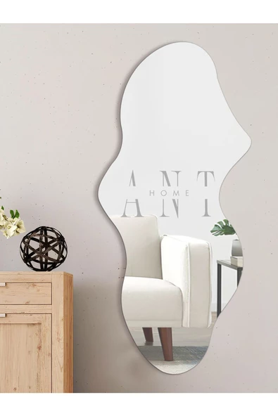 ant home Asimetrik Ayna, Dekoatif Ayna, Big Size 100cm X 50cm 1.sınıf Rodajlı Şişecam Marka Ayna Holl Aynası ürün görseli 1
