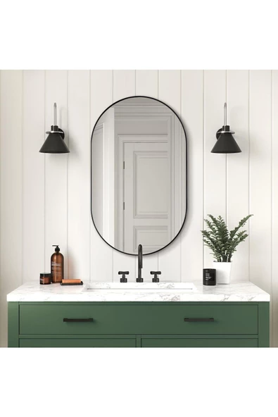 CG HOME Model Alfa Dekoratif Ayna Duvar Aynası Konsol Aynası Mdf Elips Ayna ürün görseli 1