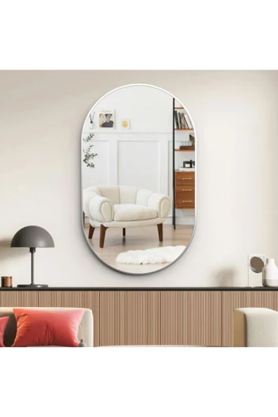 CG HOME Model Alfa Dekoratif Ayna Duvar Aynası Konsol Aynası Mdf Elips Ayna ürün görseli 1