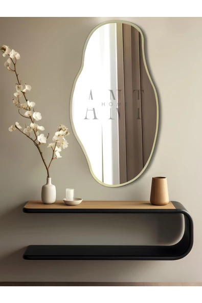 ant home Asimetrik 75X40  cm Konsol Aynası, Dresuar Aynası, Tuvalet Aynası, Holl Aynası, Banyo Aynası ürün görseli 1