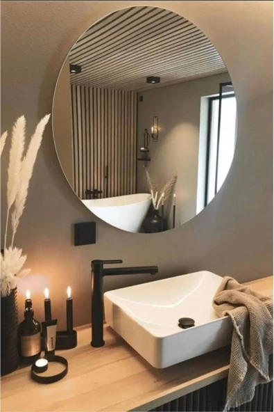 CG HOME Ayna / Yuvarlak Ayna / Dekoratif Ayna / Banyo Aynası/konsol Aynası/45 cm Çapında ürün görseli 1