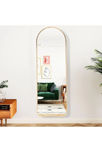CG HOME dekoratif ayna mdf oval kesim boy ayna duvar aynası 165 X 45 cm ürün görseli 1