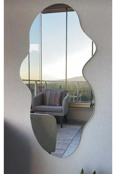 CG HOME Asimetrik Ayna, Dekoatif Ayna, Big Size 100cm X 50cm 1.sınıf Rodajlı Şişecam Marka Ayna. ürün görseli 1