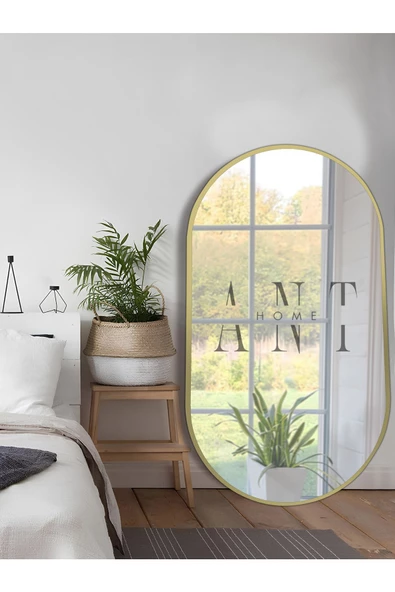 ant home Dekoratif Ayna Duvar Aynası Konsol Aynası Mdf Elips Ayna 90x50 Cm ürün görseli 1