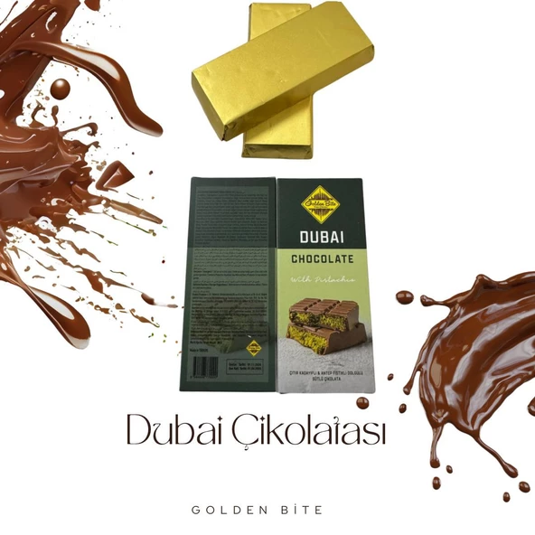 Fıstıklı Kadayıflı Gerçek Dubai Çikolatası 100gram ürün görseli 1