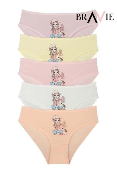 Bravie Resimli Rengarenk Bikini Kesim Çocuk Külot Brv1-çbk ürün görseli 1