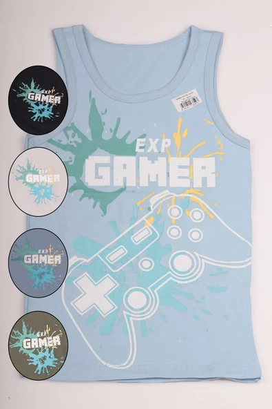 Bravie Renkli Gamer Yazılı Erkek Çocuk Atlet 5'li Paket ürün görseli 1