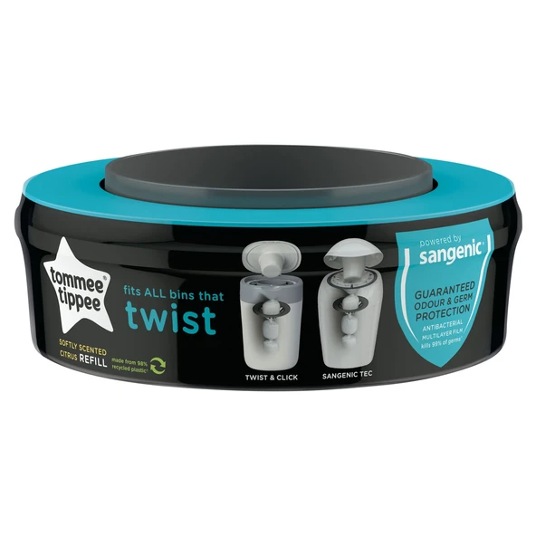 Tommee Tippee Twist & Click Çöp Poşeti Yedek Kartuş (1 Adet) (PLASTİK) ürün görseli 1