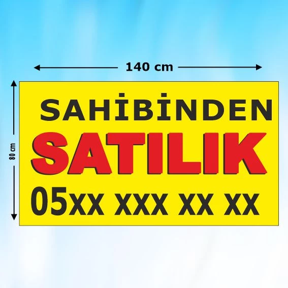 SAHİBİNDEN SATILIK AFİŞİ_ 140x 80 cm ürün görseli 1