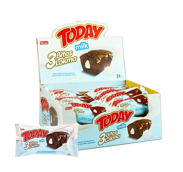 Today 3 Bites Sütlü Kek 40 Gr. 24 Adet (1 Kutu) ürün görseli 1