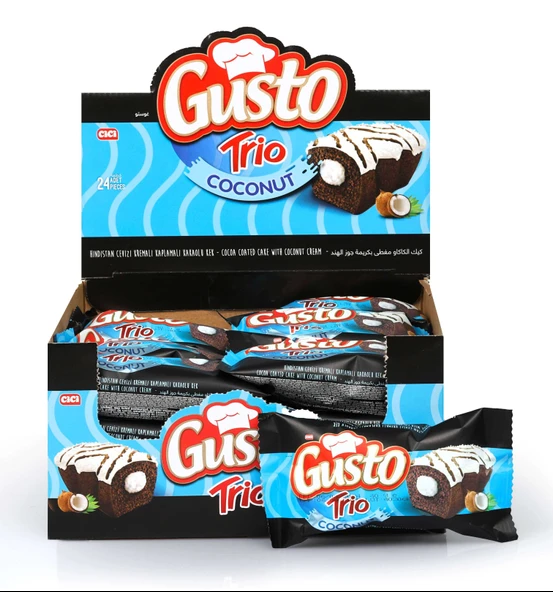Cici Gusto Trio Hindistan Cevizli Aromalı ve Kakaolu 40Gr.24 Adet (1 Kutu) ürün görseli 1