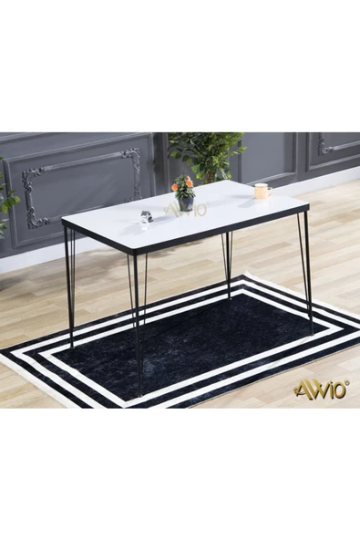 AVVİO 70x110 Ezgi Yemek Masası Takımı-mutfak Masası Takımı-beyaz ürün görseli 1