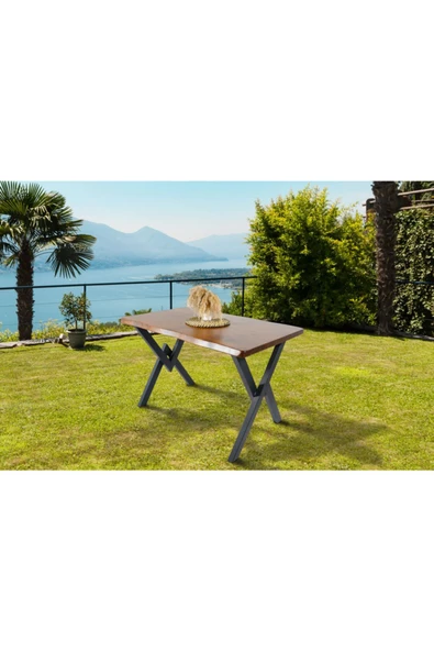 AVVİO Kahverengi Kütük Bahçe Masası80x120 cm ürün görseli 1