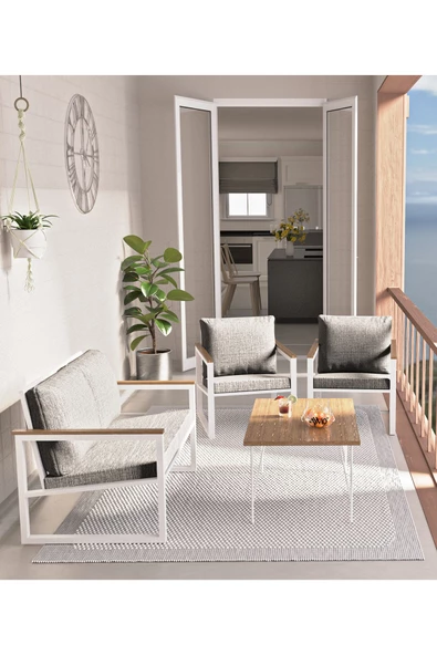 AVVİO Newyork Bahçe Mobilyası 2-1-1 Bahçe Takımı Balkon Takımı Teras Mobilyası ürün görseli 1