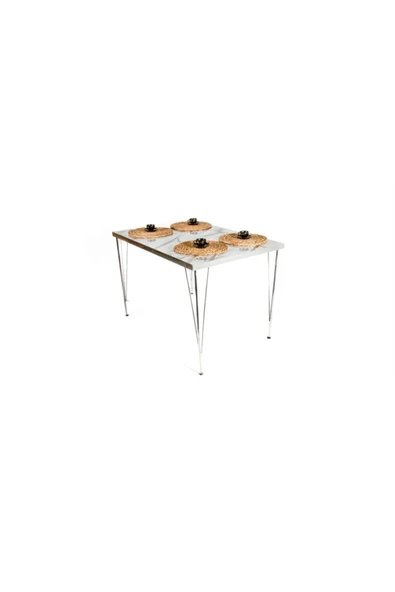 AVVİO 80x120 Home Berra Parlak Mermer Görünüm Masa ( Ahşap Laminoxs ) ürün görseli 1
