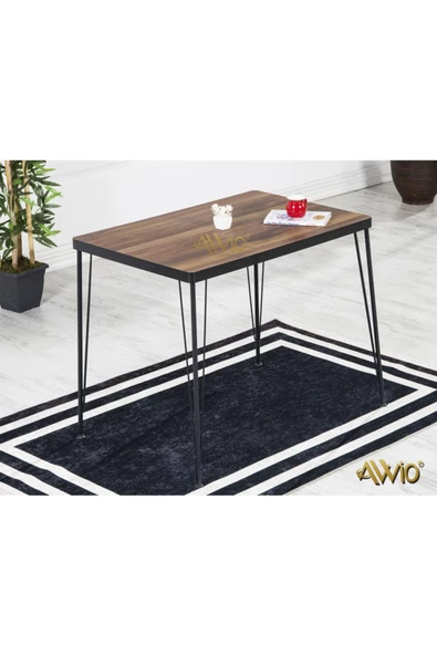 AVVİO 60x90 Akçaağç 4 Kişilik Yemek Masası Takımı-mutfak Masası Takımı-ceviz Oval Kenar ürün görseli 1