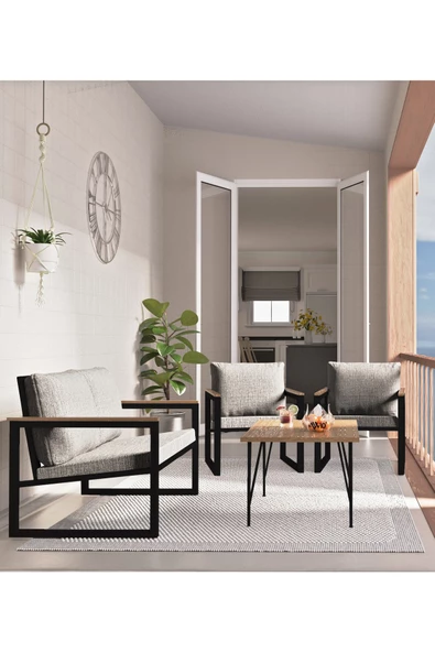 AVVİO Newyork Bahçe Mobilyası 2-1-1 Bahçe Takımı Balkon Takımı Teras Mobilyası ürün görseli 1