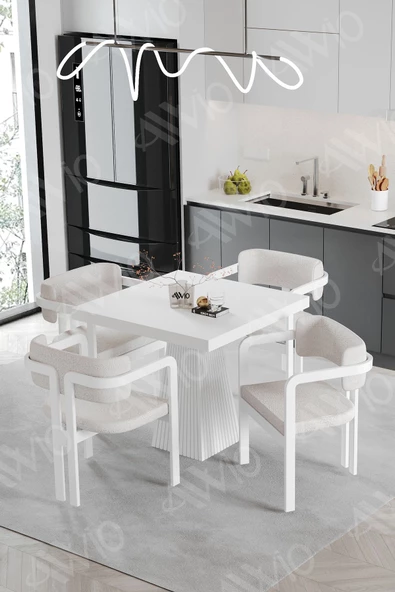 AVVİO SOFİA Lake Mdf Ayak Tokyo Demonte Sandalye 80x80 Yemek Masası Mutfak Masası 4 Kişilik ürün görseli 1