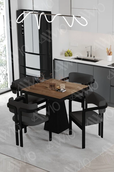 AVVİO LEXUS Lake Mdf Ayak Tokyo Demonte Sandalye 80x80 Yemek Masası Mutfak Masası 4 Kişilik ürün görseli 1