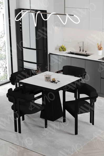 AVVİO SİRİUS Lake Mdf Ayak Tokyo Demonte Sandalye 80x80 Yemek Masası Mutfak Masası 4 Kişilik ürün görseli 1