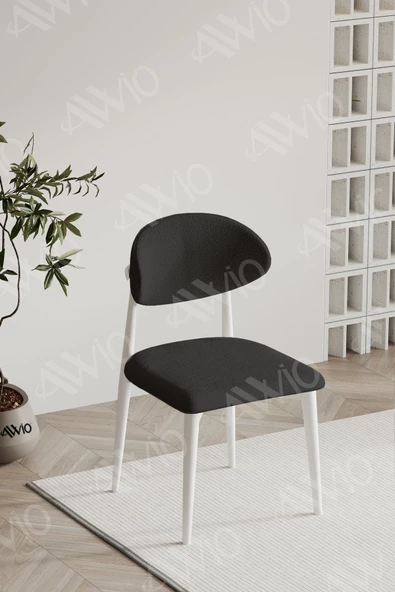 AVVİO Silva PoloSandalye Beyaz Mutfak Salon Yemek Odası Sandalyesi Metal Ayak ürün görseli 1