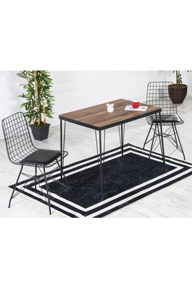 AVVİO Rixos 2 Kişilik Yemek Masası Takımı-mutfak Masası Takımı-akça 60x90 Oval Kenar ürün görseli 1