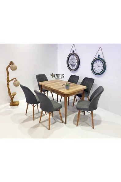Kaktüs Avm 6 Kişilik Açılır Masa Sandalye Takımı Mutfak Masası Takımı Salon Masası Yemek Masası Masa Takımı ürün görseli 1