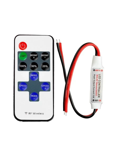 LED Kontrol Cihazı Dimmer Cihazı 11 Tuşlu Rf Uzaktan Kumandalı 5V  12 V  24V A62 ürün görseli 1