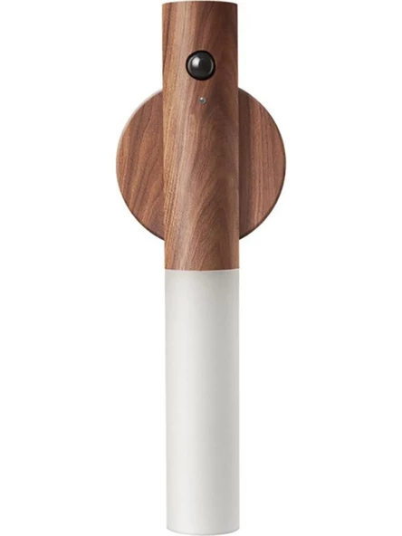Modern Sensörlü USB Şarjlı Mıknatıslı Taşınabilir Duvar Aplik Masa Lambası Ahşap Görünümlü Gün Işığı B84 ürün görseli 1