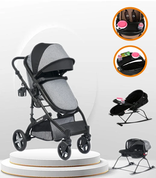 Maxi Taxi Fast Pro Completto 4 İN 1 Travel Sistem Bebek Arabası Gri ürün görseli 1