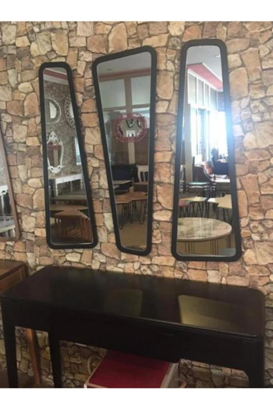 Onurdesign Wood Dresuar Ahşap Siyah Boyalı Aynalı Dresuar ürün görseli 1