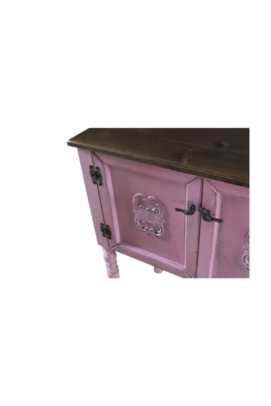 Onurdesign Ahşap Pastel Boyalı Eskitme Tarz Dresuar - Resim 3
