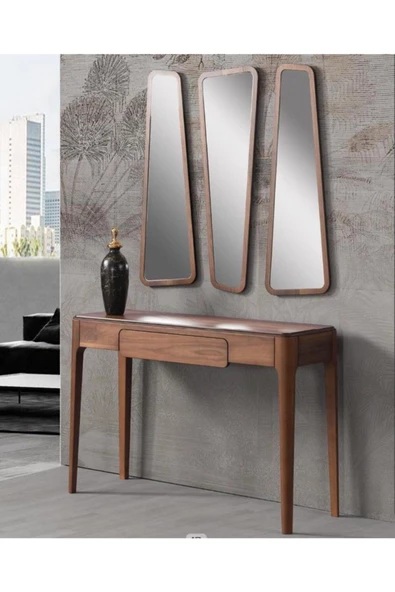 Onurdesign Wood Dresuar Ahşap Ceviz Boyalı Aynalı Dresuar ürün görseli 1