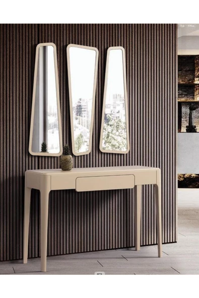 Onurdesign Wood Dresuar Ahşap Beyaz Boyalı Aynalı Dresuar ürün görseli 1