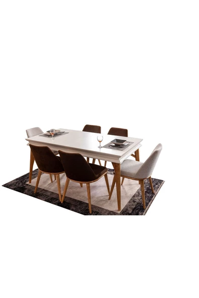 Onurdesign Hilton Açılır Mdf Kaplamalı Yemek Masası ürün görseli 1