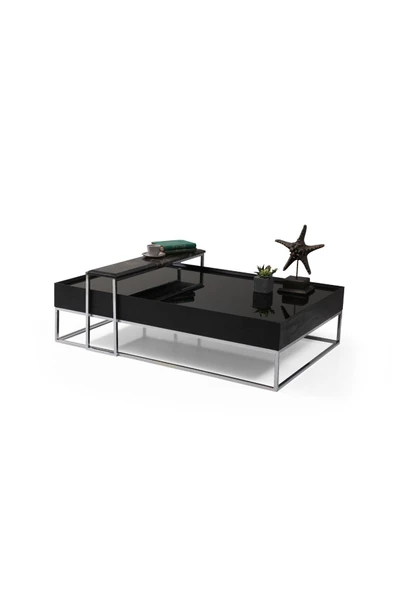 Onurdesign Taç Siyah Orta Sehpa - Resim 4