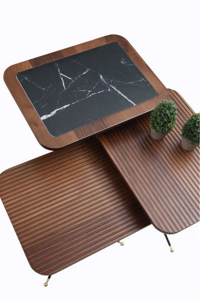 Onurdesign Diamond Zigon Sehpa 3 Lü - Resim 2
