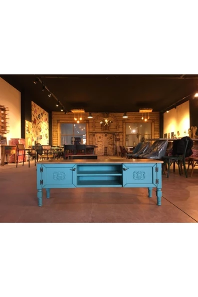 Onurdesign Pastel Boyalı Ahşap Tv Sehpası ürün görseli 1
