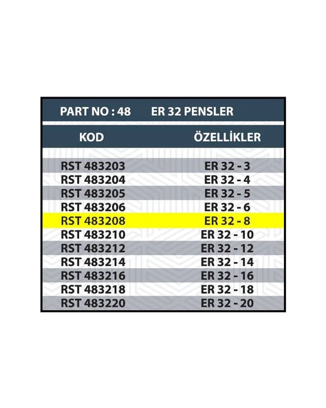 ER32 8MM CNC PENSİ - Resim 2