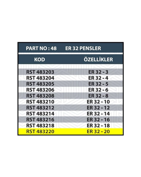 ER32 20MM CNC PENSİ - Resim 2