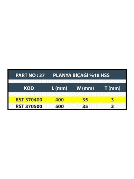 RESİSTE 400x35x3 HSS %18 PLANYA BIÇAĞI - Resim 4