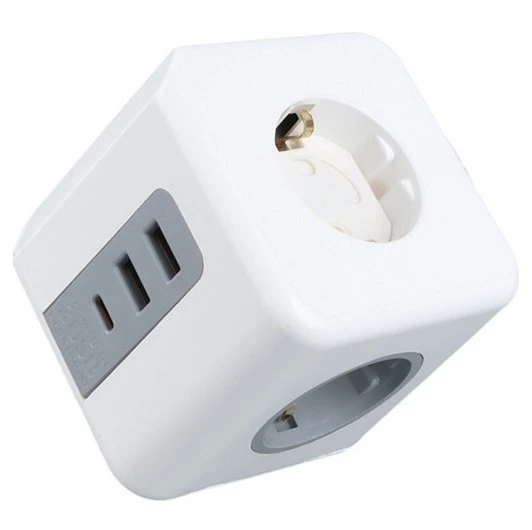 2 Usb 1 Type-C 3'Lü Termal Korumalı Grup Priz 23089 - Resim 2