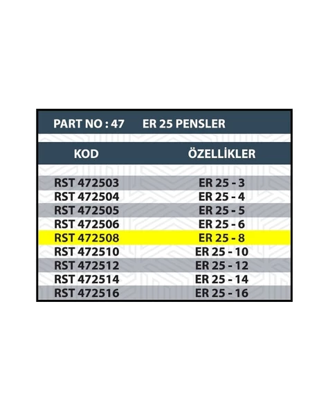 ER25 8MM CNC PENSİ - Resim 2
