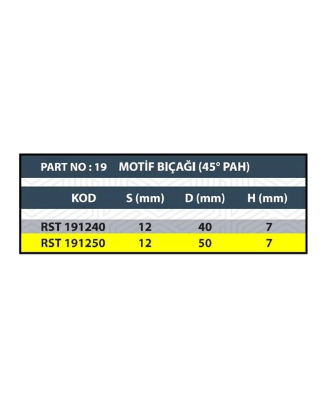 D:50 MOTİF BIÇAĞI 135° - Resim 3